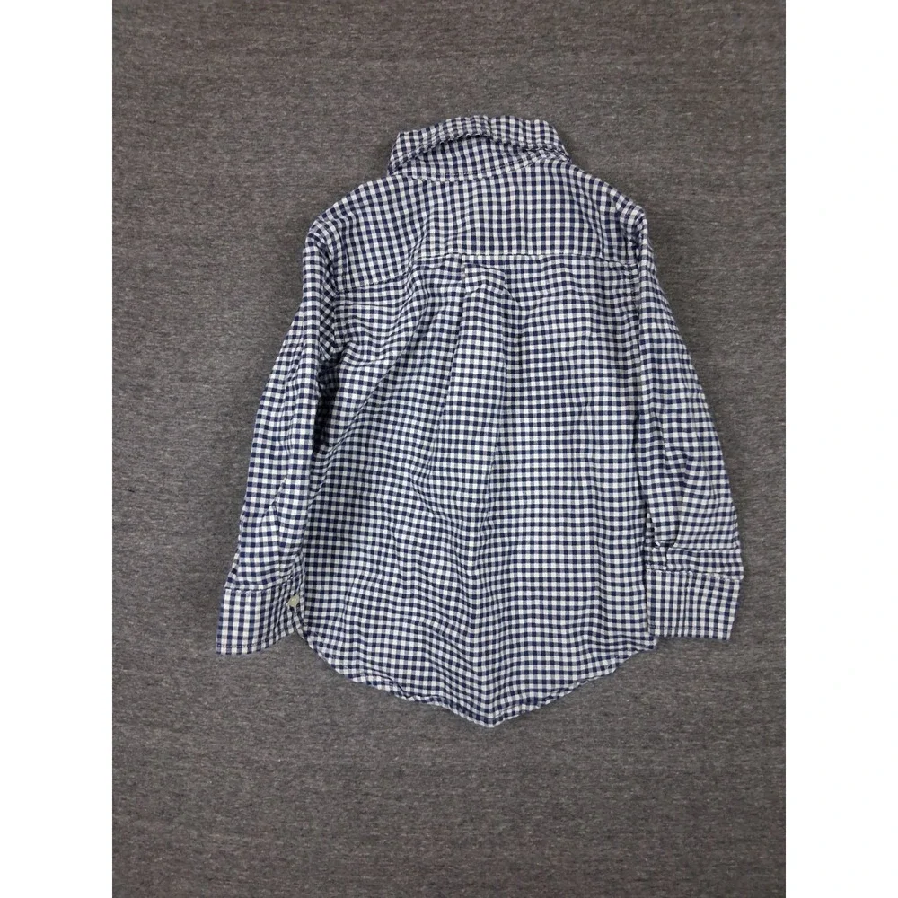 Ralph Lauren Baby 2T Blue Gingham Check Plaid Small Pony Button Down Preppy